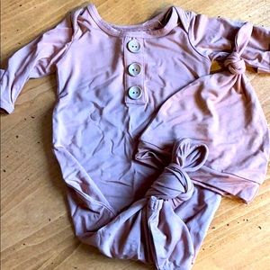 Caden Lane Knotted Baby Sleeper-camel